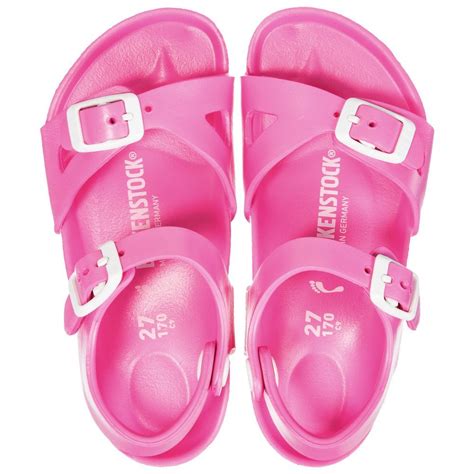 pink plastic birkenstocks.